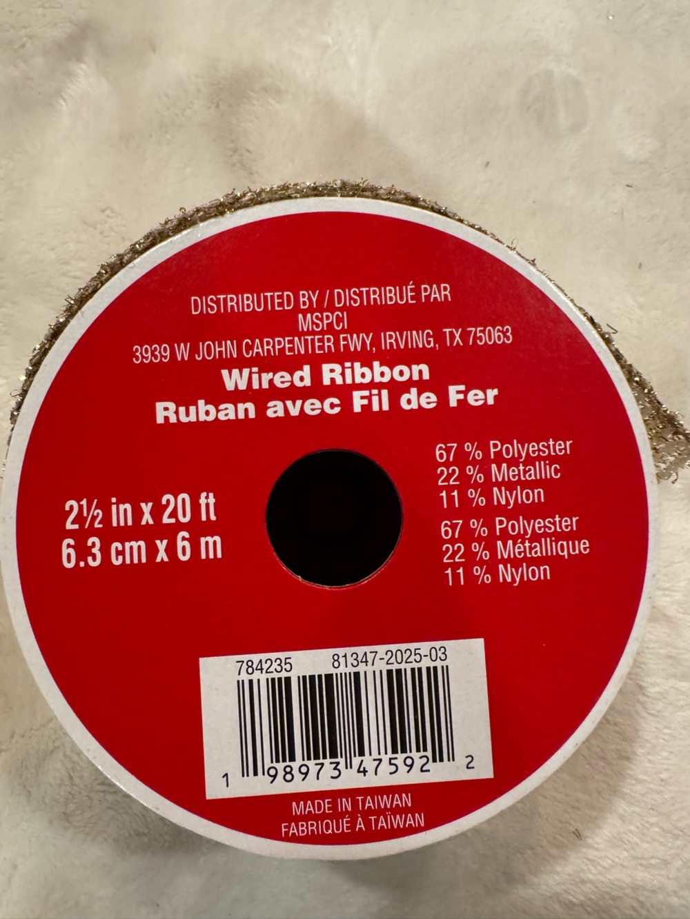NEW 3 Rolls of Gold Wired Ribbon - Picture 4 of 4